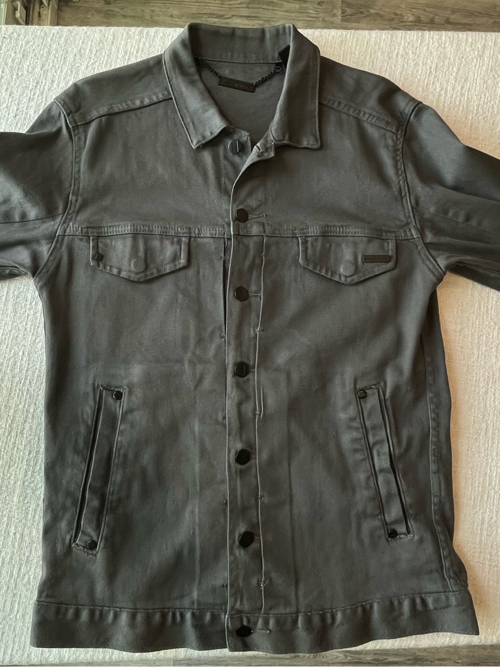 COMUNE x Braydon Szafranski Denim Trucker Jacket Men's Size M Charcoal Gray Rare
